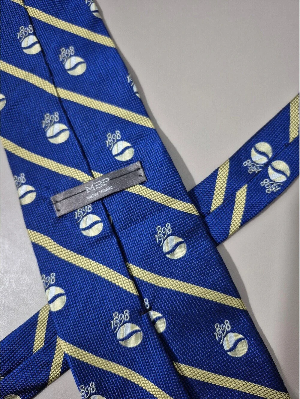 Vintage 1998 Pepsi Centennial Men’s Silk Tie 1898–1998 Blue Gold Logo